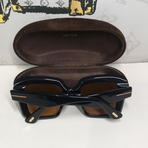 New Authentic Tom Ford TF1157 01E “Esme” Sunglasses – Shiny Black with Brown Len - Picture 12 of 12